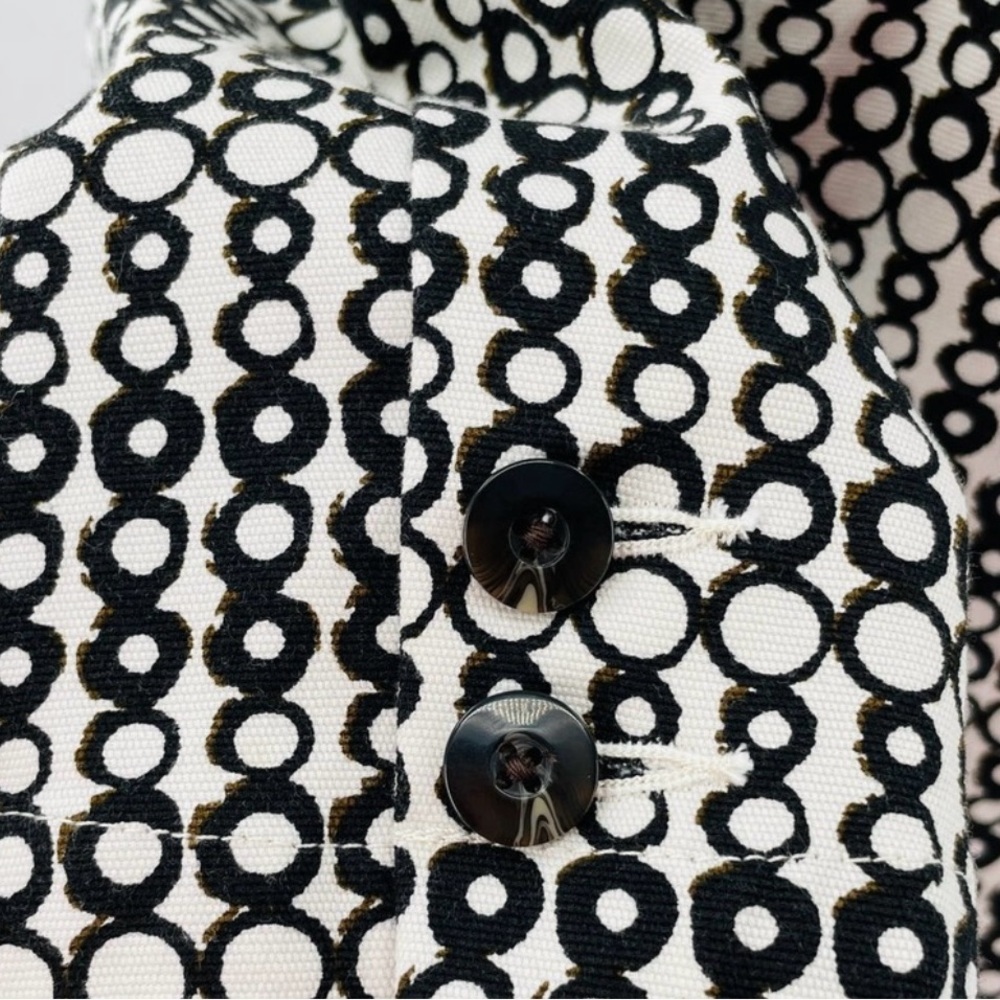 Cabi Black and white DuJour Circle Circle Print Stretch Jacket-8 - Picture 3 of 5
